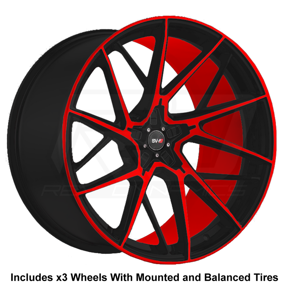 Savini SV-F6 Slingshot 22" Super Wide Rear (315) Wheel and Tire Package - Rev Dynamics